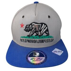 California Republic Cali Snapback 5 Panel Cap Multi One Size Adjustable Pit Bull